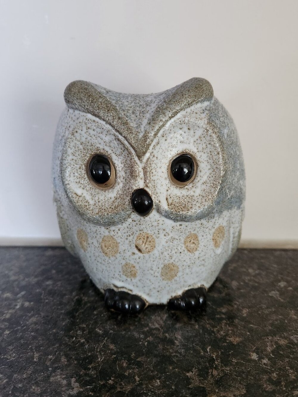Vintage Stoneware Pottery Owl Planter Vase